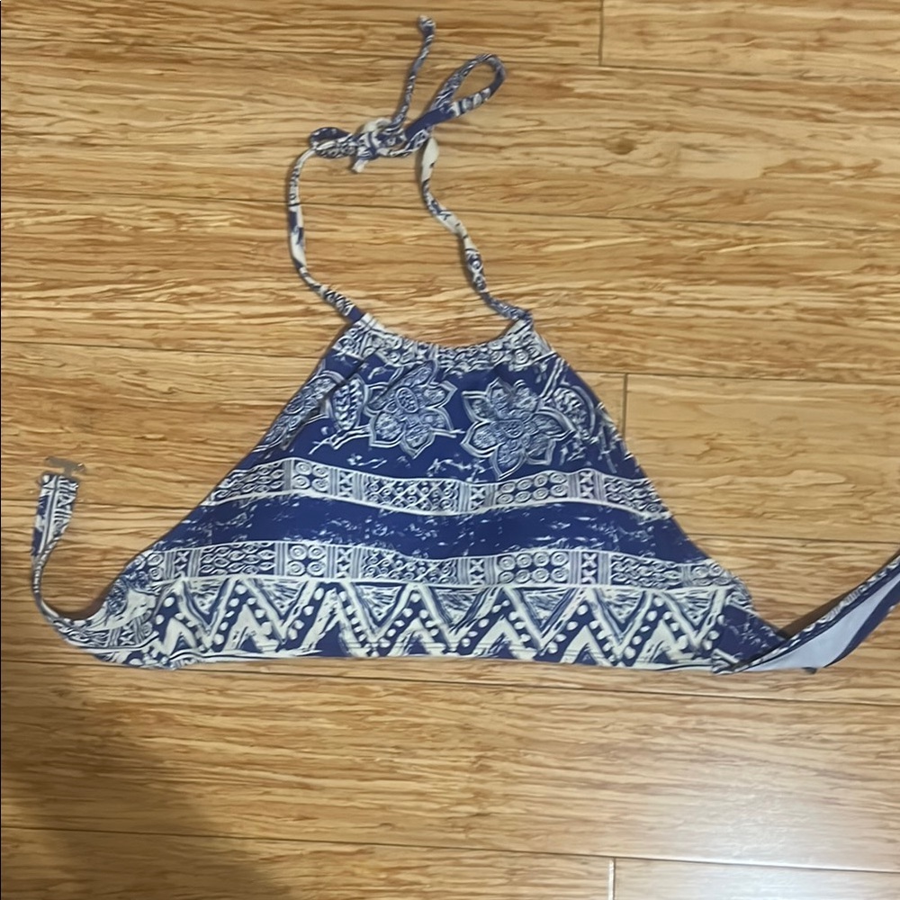 Blue and White bikini top